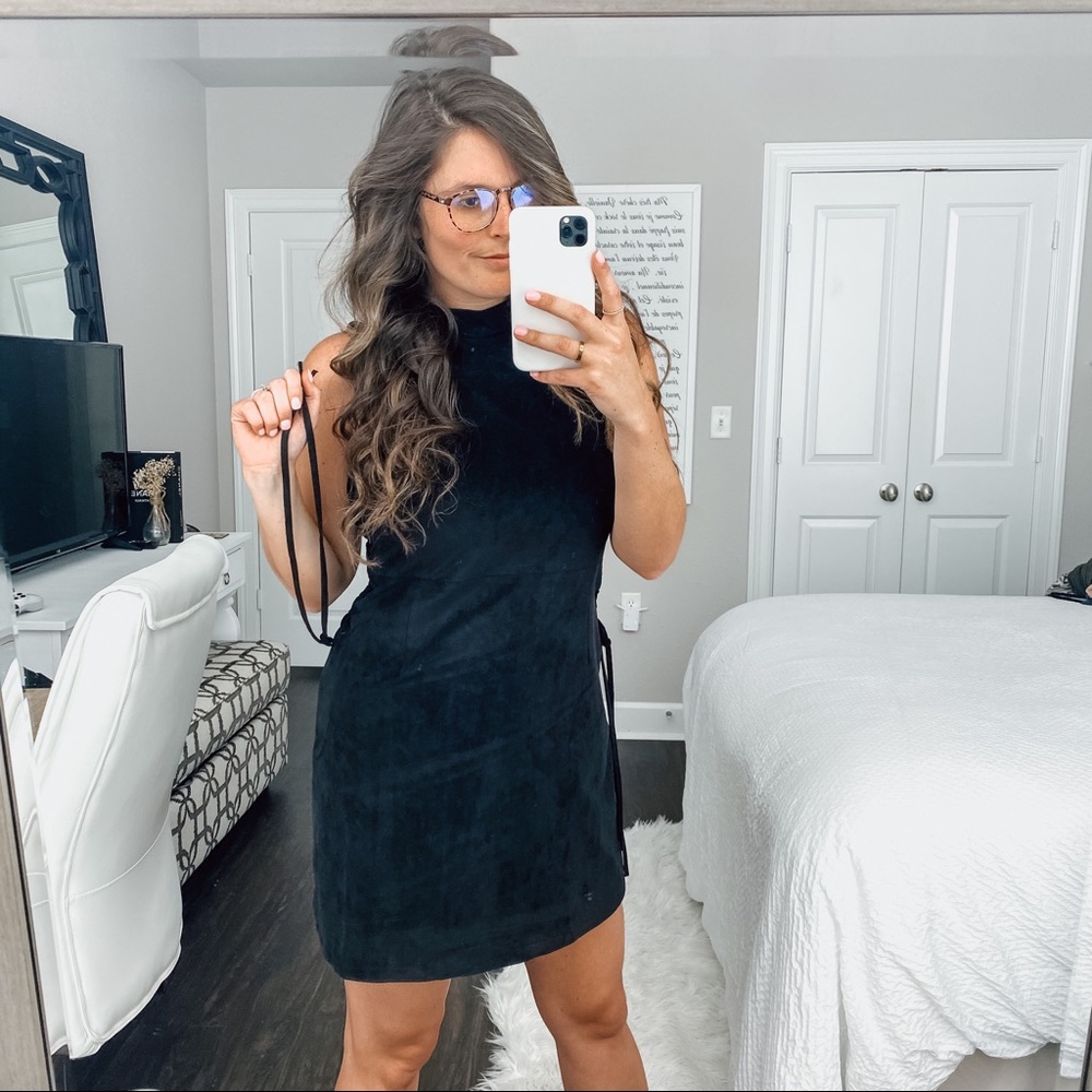 NWT: Miss Me suede dress with ties on the side